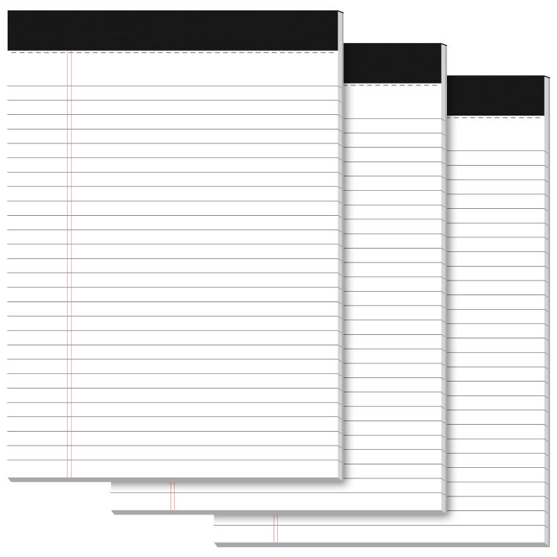 PINJINGPRO Legal Pads 8.5 x 11 Writing Pads, 3 Pack Note Pads 8.5 x 11 Wide Ruled Pads of Paper, Micro Perforated Notepad 8.5'' x 11'' Lined Paper Pads, Thickness Paper with Strong Cardboard, 30 Sheets per Pad - Image 1